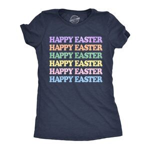 Womens Funny T Shirts Happy Easter Glitter Stack Cute Easter Sunday Tee For